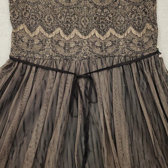 Vintage Weston Wear Anthropologie Lace Dress w/ Tulle Skirt Sz Large Whimsigoth - Picture 12 of 16